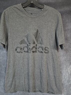 adidas Men’s Heather Gray Logo Short Sleeve Tee